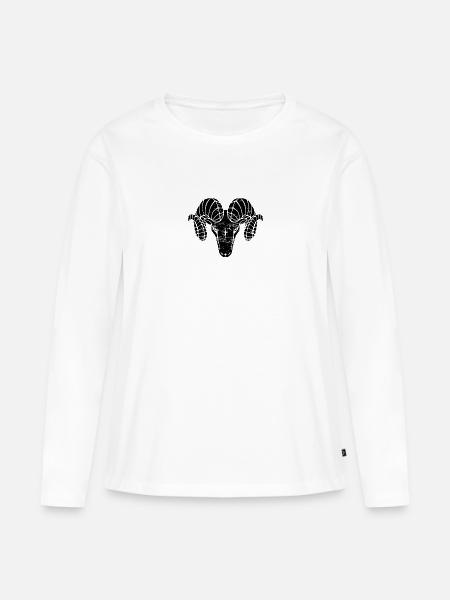 Widder used look - schwarz - Frauen Premium Bio Langarmshirt - Weiß