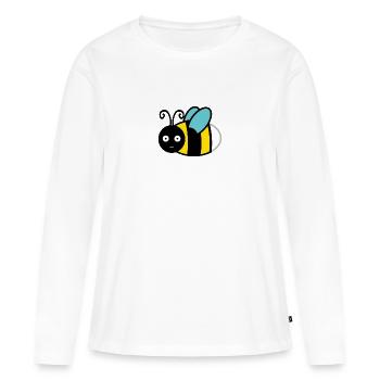 Doux bourdon - T-shirt manches longues Premium bio Femme - blanc - Devant - Julia (174cm)