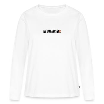 Magyarország Hongrie Blason drapeau - T-shirt manches longues Premium bio Femme - blanc - Devant - Julia (174cm)
