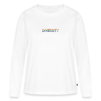 Diversität Vielfalt Regenbogenfahne - Frauen Premium Bio Langarmshirt - Weiß - Vorne - Julia (174cm)