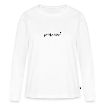 Freelancer with Heart Design - Women's Premium Organic Long Sleeve Shirt - white - Front - Julia (174cm)