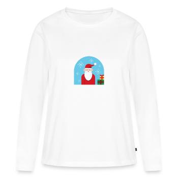 Weihnachtsmann, Weihnachten, Weihnachtsmann, Geschenke - Frauen Premium Bio Langarmshirt - Weiß - Vorne - Julia (174cm)