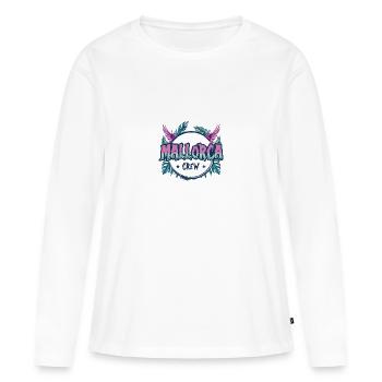 Mallorca Crew Coloré - T-shirt manches longues Premium bio Femme - blanc - Devant - Julia (174cm)