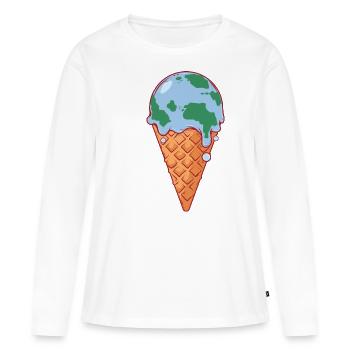 Changement climatique Protection du climat - T-shirt manches longues Premium bio Femme - blanc - Devant - Julia (174cm)
