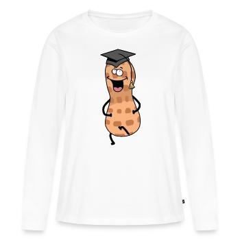 Erdnuss Schüler Gelehrter Student ABI - Frauen Premium Bio Langarmshirt - Weiß - Vorne - Julia (174cm)