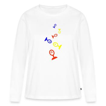Silhouette de l’icône miroir - T-shirt manches longues Premium bio Femme - blanc - Devant - Julia (174cm)