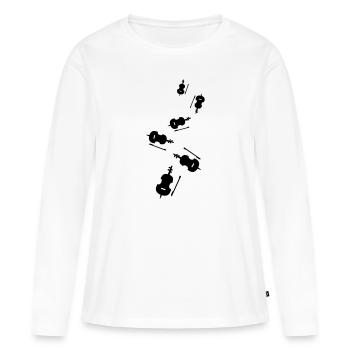 Instrument de violon - T-shirt manches longues Premium bio Femme - blanc - Devant - Julia (174cm)