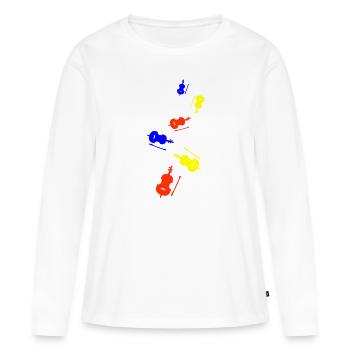 Instrument de violon - T-shirt manches longues Premium bio Femme - blanc - Devant - Julia (174cm)