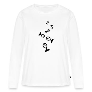 Silhouette de l’icône miroir - T-shirt manches longues Premium bio Femme - blanc - Devant - Julia (174cm)