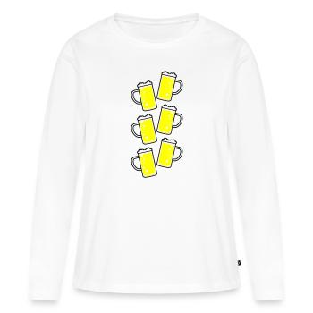 Chope de bière symbole de bière - T-shirt manches longues Premium bio Femme - blanc - Devant - Julia (174cm)