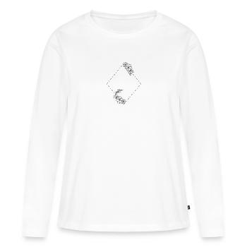 Cadre : Losange - T-shirt manches longues Premium bio Femme - blanc - Devant - Julia (174cm)