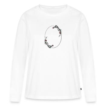 Cadre - T-shirt manches longues Premium bio Femme - blanc - Devant - Julia (174cm)