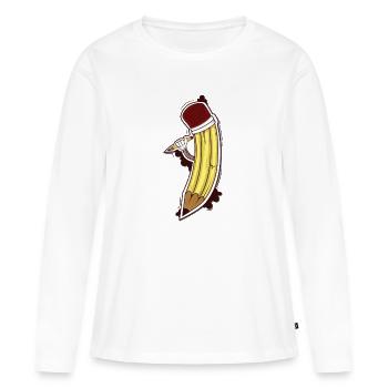Un crayon apporte un crayon - T-shirt manches longues Premium bio Femme - blanc - Devant - Julia (174cm)
