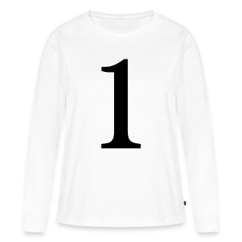 1. 1 year. 1st ANNIVERSARY. 1 YEAR ANNIVERSARY ANNIVERSARY. - Women's Premium Organic Long Sleeve Shirt - white - Front - Julia (174cm)