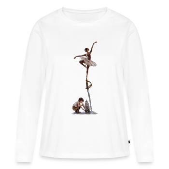 La Danse de l’Imagination - T-shirt manches longues Premium bio Femme - blanc - Devant - Julia (174cm)