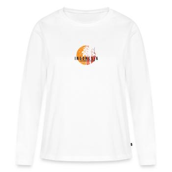Artistique Jakarta Indonésie Cool Palm Tree - T-shirt manches longues Premium bio Femme - blanc - Devant - Julia (174cm)