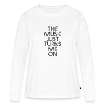 MUSIC - Frauen Premium Bio Langarmshirt - Weiß - Vorne - Julia (174cm)
