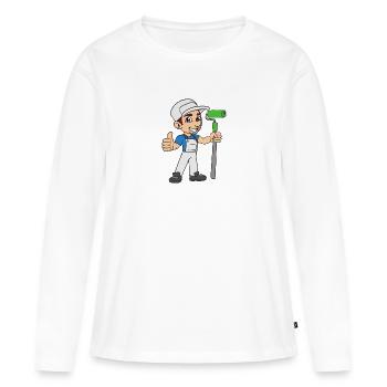 Maler Tapezierer - Frauen Premium Bio Langarmshirt - Weiß - Vorne - Julia (174cm)