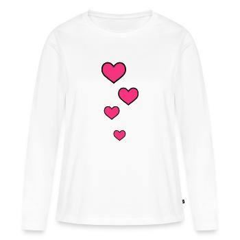 herzen - Frauen Premium Bio Langarmshirt - Weiß - Vorne - Julia (174cm)