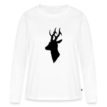Rehbock - Frauen Premium Bio Langarmshirt - Weiß - Vorne - Julia (174cm)