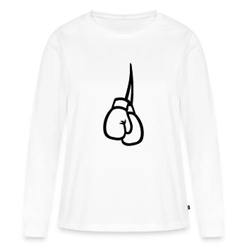 Boxe Gant - T-shirt manches longues Premium bio Femme - blanc - Devant - Julia (174cm)