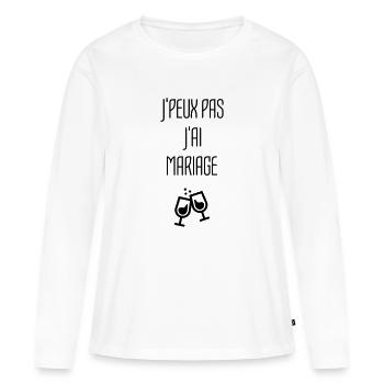 Ehe Hochzeit Liebe Paar Ehemann Frau Braut Love - Frauen Premium Bio Langarmshirt - Weiß - Vorne - Julia (174cm)