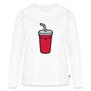 Mug Restaurant - T-shirt manches longues Premium bio Femme - blanc - Devant - Julia (174cm)