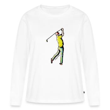golfeur - T-shirt manches longues Premium bio Femme - blanc - Devant - Julia (174cm)