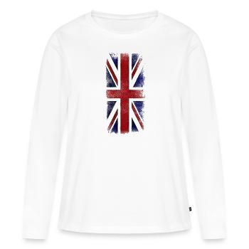 union jack - T-shirt manches longues Premium bio Femme - blanc - Devant - Julia (174cm)