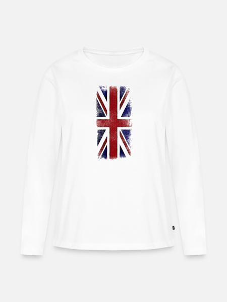 union jack - Frauen Premium Bio Langarmshirt - Weiß