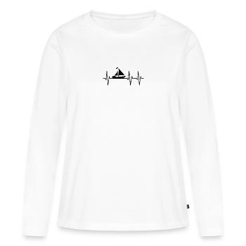 Segelboot Heartbeat Segelboot Segelboot - Frauen Premium Bio Langarmshirt - Weiß - Vorne - Julia (174cm)