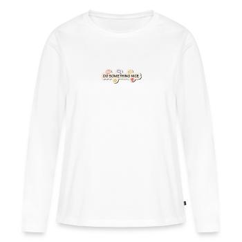 Faites quelque chose de gentil - T-shirt manches longues Premium bio Femme - blanc - Devant - Julia (174cm)