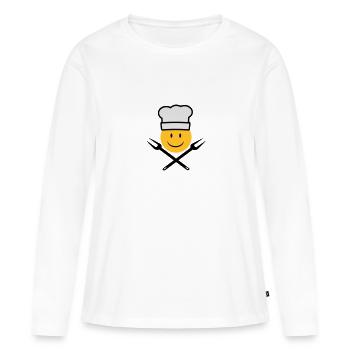 griller - T-shirt manches longues Premium bio Femme - blanc - Devant - Julia (174cm)