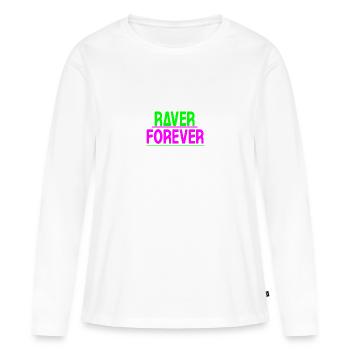 Raver pour toujours - T-shirt manches longues Premium bio Femme - blanc - Devant - Julia (174cm)