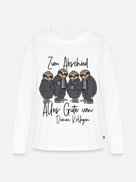 Abschied Kollege neuer Job Alles Gute Jobwechsel - Frauen Premium Bio Langarmshirt - Weiß