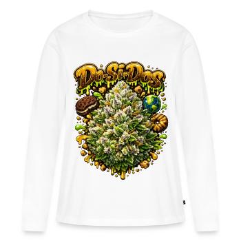 Do-Si-Dos Cookie Graffiti Print - T-shirt manches longues Premium bio Femme - blanc - Devant - Julia (174cm)