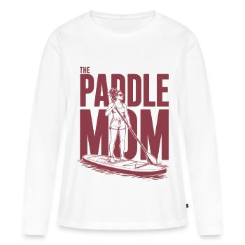 Paddle Mom SUP Mama Shirt - T-shirt manches longues Premium bio Femme - blanc - Devant - Julia (174cm)