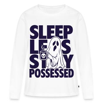 Sommeil Moins Reste Possédé Fantôme Design - T-shirt manches longues Premium bio Femme - blanc - Devant - Julia (174cm)