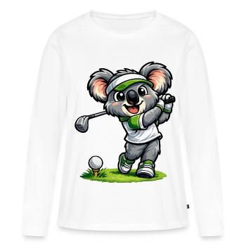 Koala mignon jouant au golf - T-shirt manches longues Premium bio Femme - blanc - Devant - Julia (174cm)