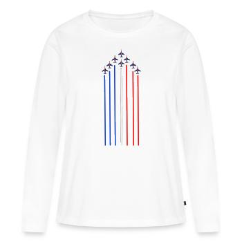 Patrouille de France Meeting Luftwaffe Luftwaffe - Frauen Premium Bio Langarmshirt - Weiß - Vorne - Julia (174cm)