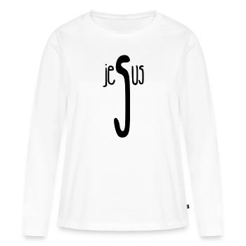 Jésus / Christianisme / Catholique - T-shirt manches longues Premium bio Femme - blanc - Devant - Julia (174cm)