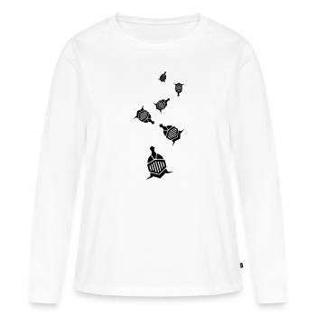 Casque de chevalier - T-shirt manches longues Premium bio Femme - blanc - Devant - Julia (174cm)