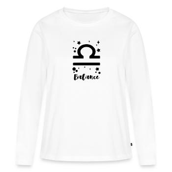 balance - T-shirt manches longues Premium bio Femme - blanc - Devant - Julia (174cm)