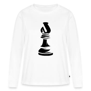 bishop bishop figure chess chess symbol vector - Women's Premium Organic Long Sleeve Shirt - white - Front - Julia (174cm)