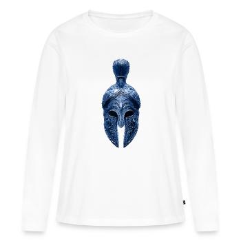 Casque Spartan Warrior - T-shirt manches longues Premium bio Femme - blanc - Devant - Julia (174cm)