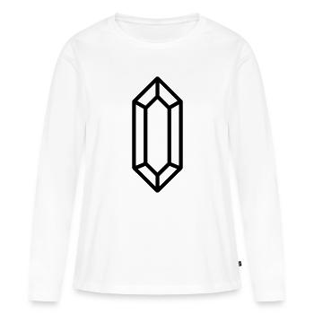 cristal de quartz - T-shirt manches longues Premium bio Femme - blanc - Devant - Julia (174cm)