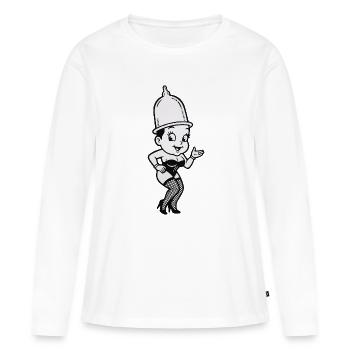 Silhouette Pin-up Burlesque Rétro - T-shirt manches longues Premium bio Femme - blanc - Devant - Julia (174cm)