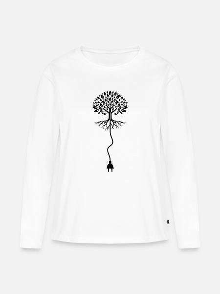 boom_stekker - Frauen Premium Bio Langarmshirt - Weiß