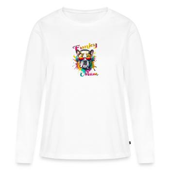 Funky Mama. Geburtstag, Muttertag. Hund - Frauen Premium Bio Langarmshirt - Weiß - Vorne - Julia (174cm)