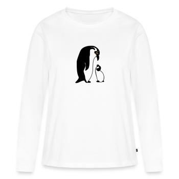 manchot - T-shirt manches longues Premium bio Femme - blanc - Devant - Julia (174cm)
